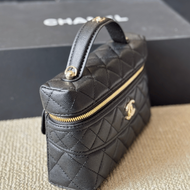 Chanel Mini Vanity Case Black 7.9 Inches