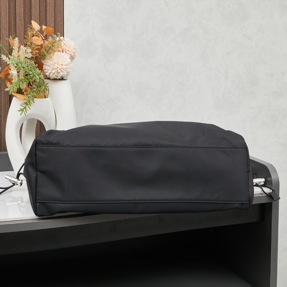 Prada Re Nylon And Saffiano Tote Black 15.4 Inches Vg042 2Dmg F0002 V Mon