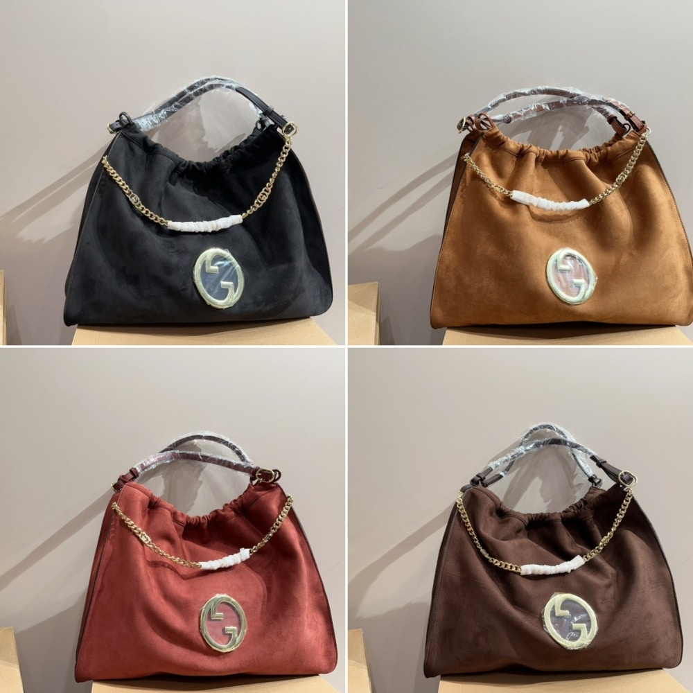 Gucci Blondie Large Suede Tote Bag Brown 19.7 Inches