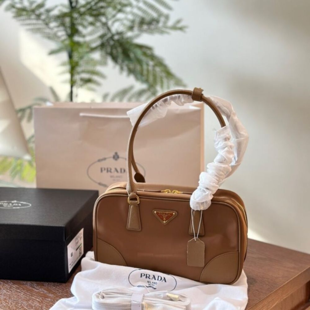 Prada Re Edition 1978 Medium Re Nylon And Saffiano Cork Beige 11.8 Inches 1Bb115 R064 F0594 V Too