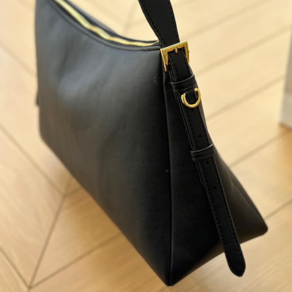 Prada Aimée Large Leather Shoulder Bag Black 15.4 Inches 1Bc228 2Cys F0002 V Lvm