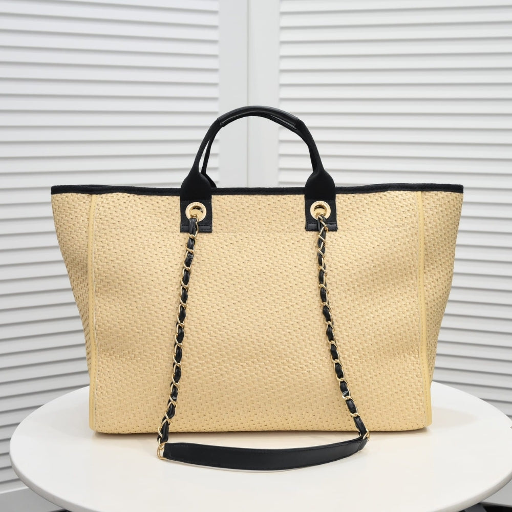 Chanel Deauville Large Shopping Bag Beige 38Cm A66941 B05086 Nb586