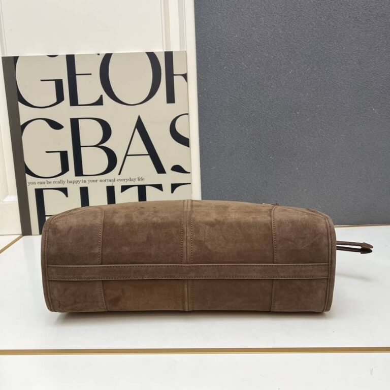 Prada Bonnie Large Suede Handbag Cacao Brown 15 Inches 1Ba433 2C4S F0324 V Moo