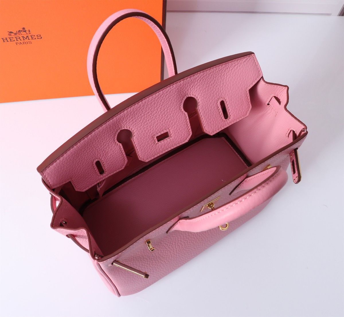 Hermes Birkin 30 Togo Leather Gold Hardware Light Pink 30Cm