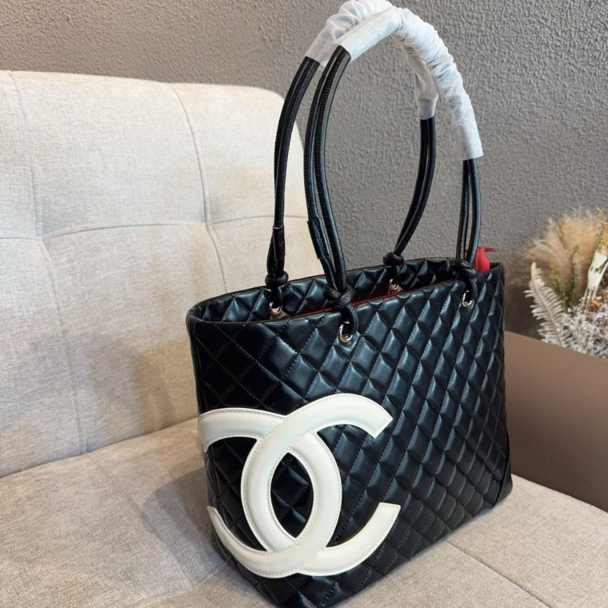 Chanel Cambon Line Medium Tote Bag In Black 11 Inches
