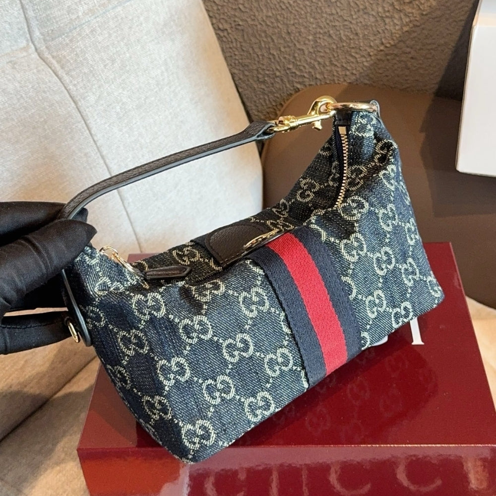 Gucci Vanity Mini Bag Blue And White GG Denim 19cm