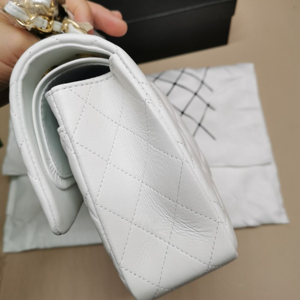 Chanel Classic Flap Bag White 9.8 Inches