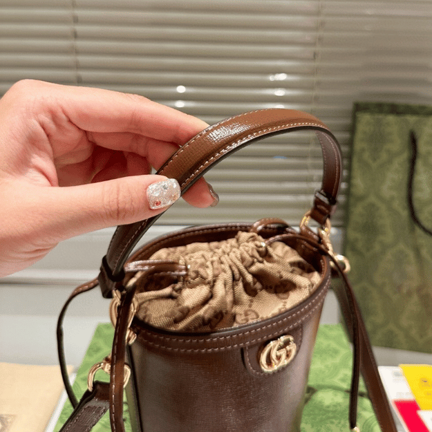 Gucci Ophidia Mini Bucket Bag Brown 4.5 Inches 760201 AACP4 2342