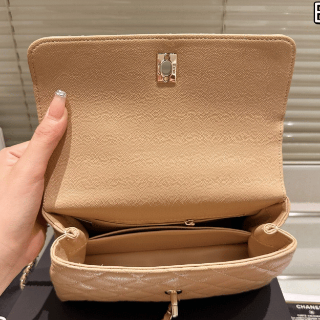 Chanel Coco Handle Flap Bag Nude 9.1 Inches