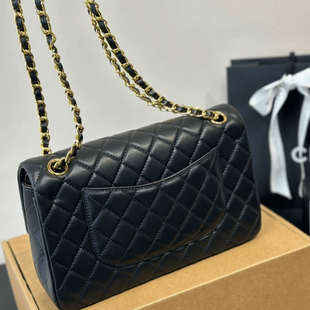 Chanel Classic Flap Bag Black 9.8 Inches