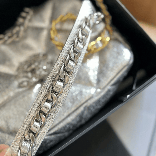 Chanel 19 Flap Bag Silver 10.2 Inches