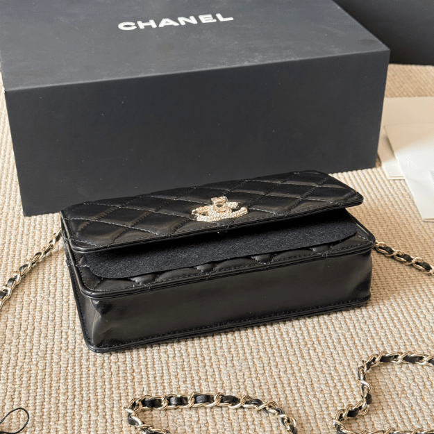 Chanel Trendy Cc Woc (Wallet On Chain) Black 7.5 Inches