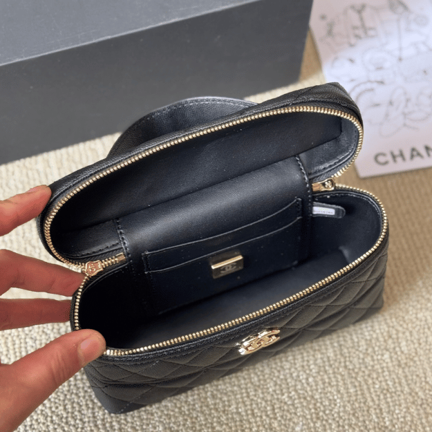 Chanel Mini Vanity Case Black 7.9 Inches