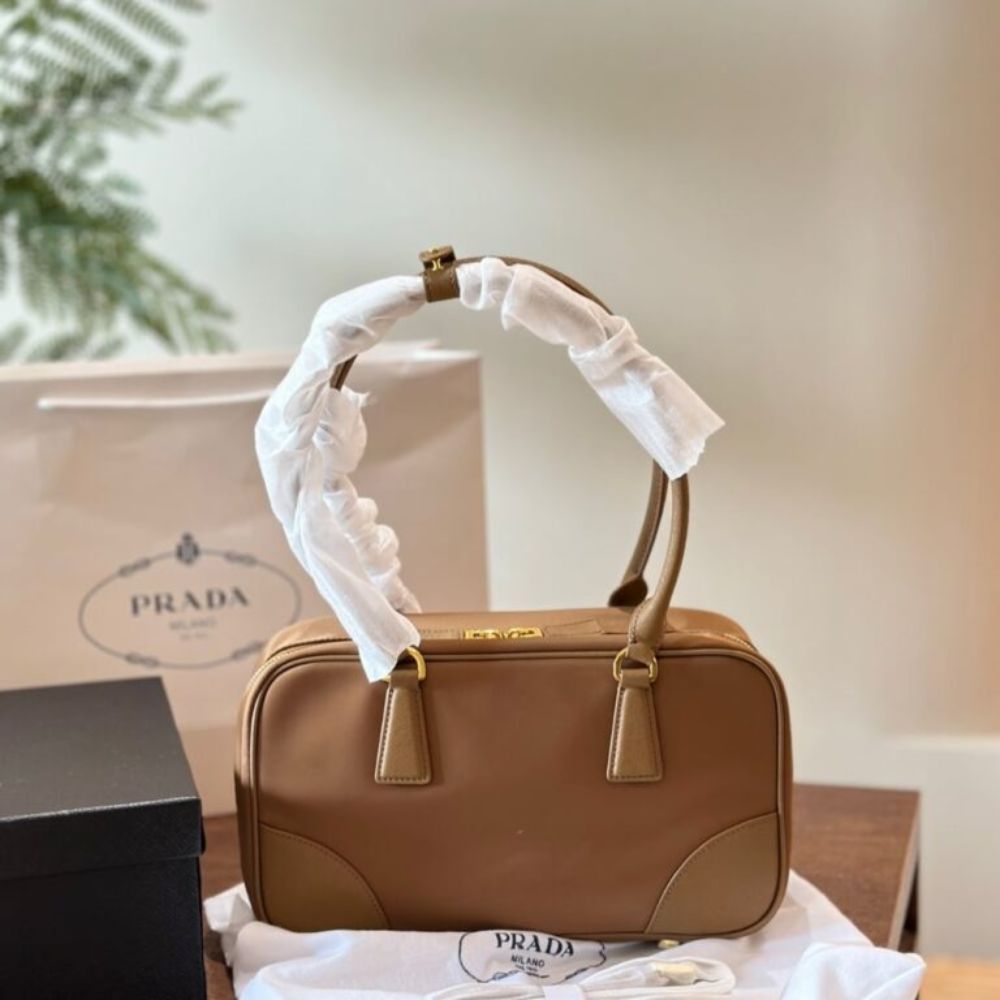Prada Re Edition 1978 Medium Re Nylon And Saffiano Cork Beige 11.8 Inches 1Bb115 R064 F0594 V Too