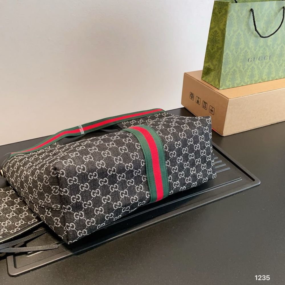 ‎Gucci Gg Ophidia Giglio Tote Shoulder Bag Black ‎9.8 Inches 853971 FAFYU 1155