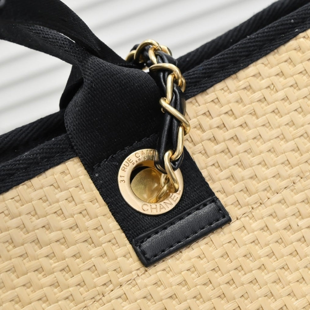 Chanel Deauville Large Shopping Bag Beige 38Cm A66941 B05086 Nb586