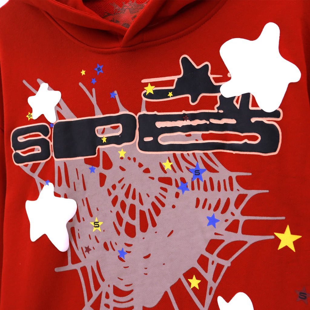 Sp5der Spider Web Hoodie – Red Premium Streetwear Sweatshirt