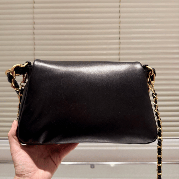 Chanel Vintage-Style Flap Bag Black 11.0 Inches