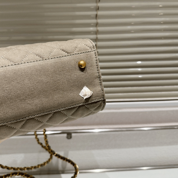 Chanel Vintage Style Shopping Bag Khaki 13.8 Inches