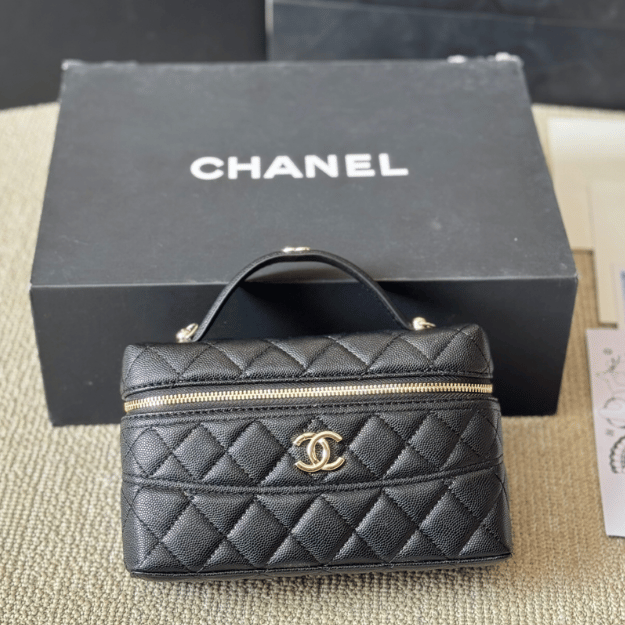 Chanel Mini Vanity Case Black 7.9 Inches