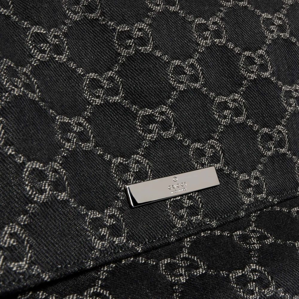 Gucci Madison Medium Shoulder Bag GG Denim Black 12.2 Inches