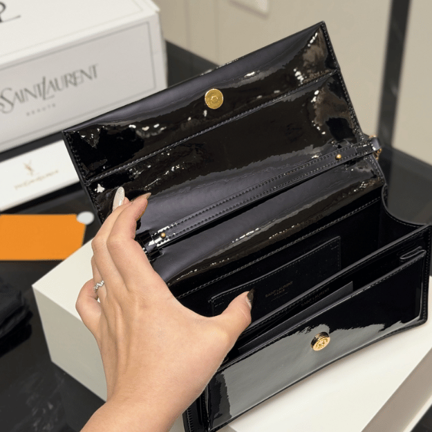 Saint Laurent Envelope Woc Black Bag 8.7 Inches