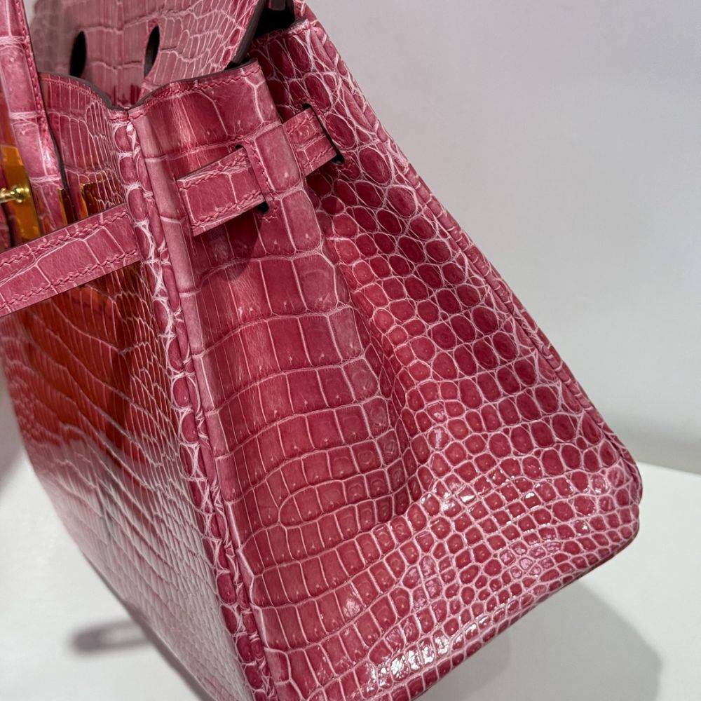 [Premium Quality] – Hermès Birkin Bag Fuchsia Crocodile 11.8 Inches