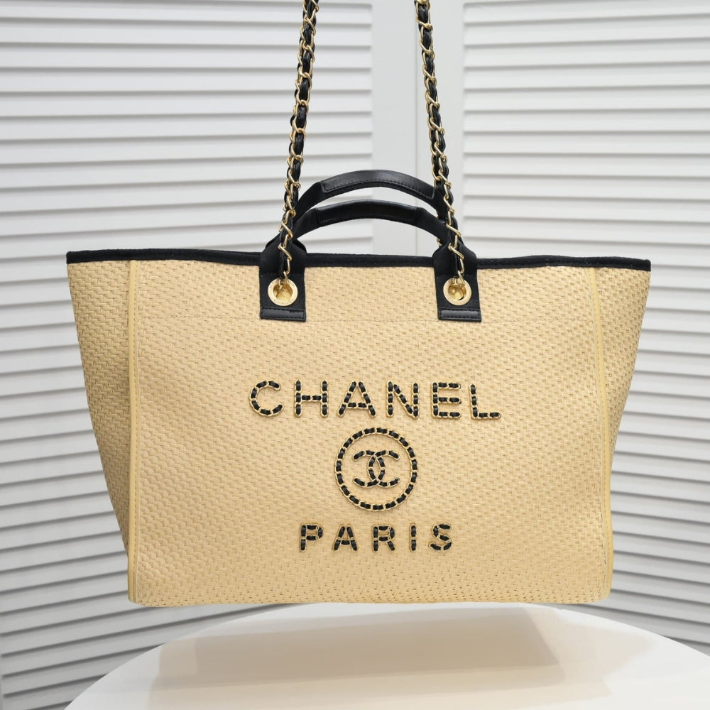 Chanel Deauville Large Shopping Bag Beige 38Cm A66941 B05086 Nb586