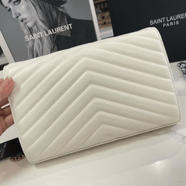 Saint Laurent Envelope Woc White Bag 8.7 Inches 377828BOW019207