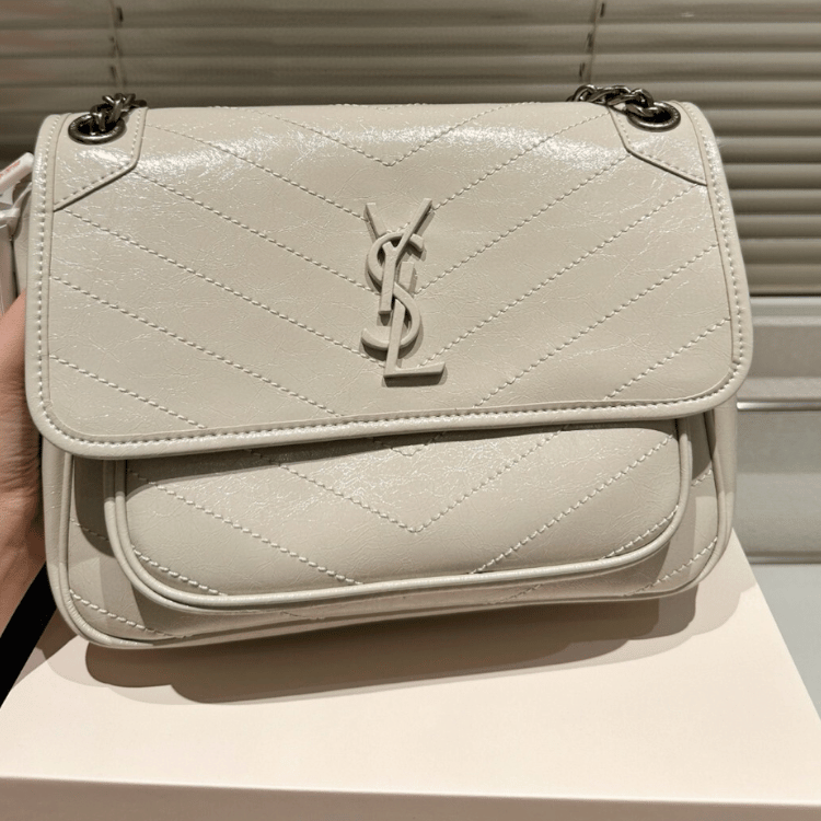 Saint Laurent Niki Bag Gray Quilted 11 Inches