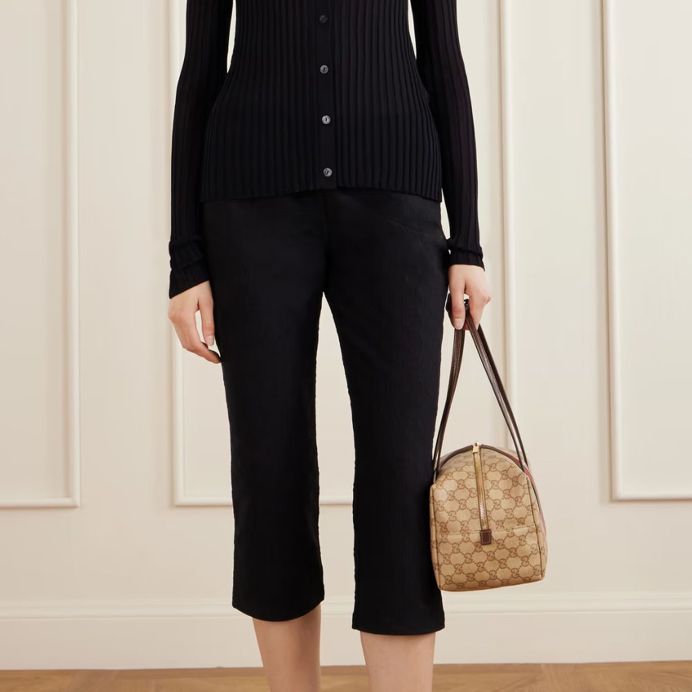 Gucci Melrose Medium Boston Bag Sand Dark Brown 11.4 Inches