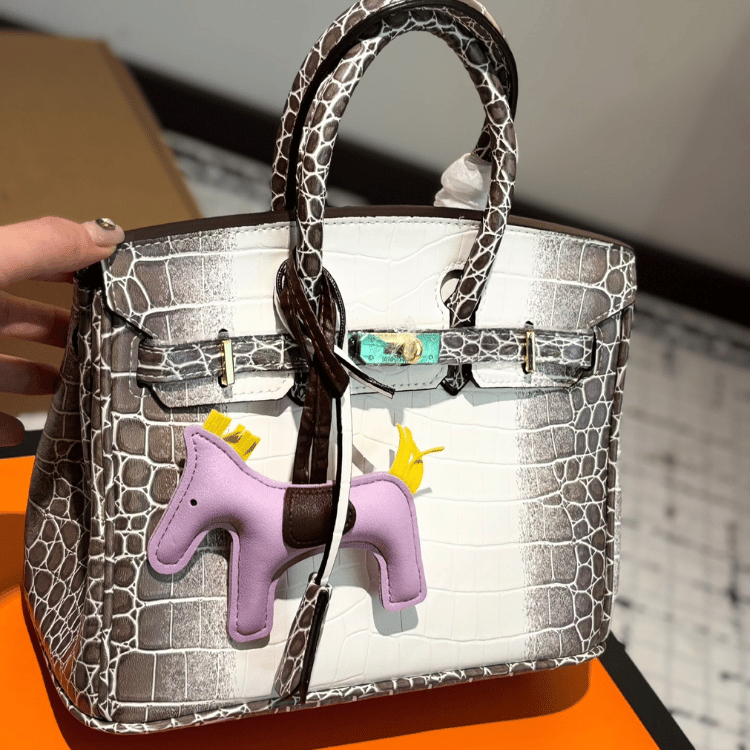 Hermès Birkin Bag 25 White Crocodile Pattern 10.2 Inches