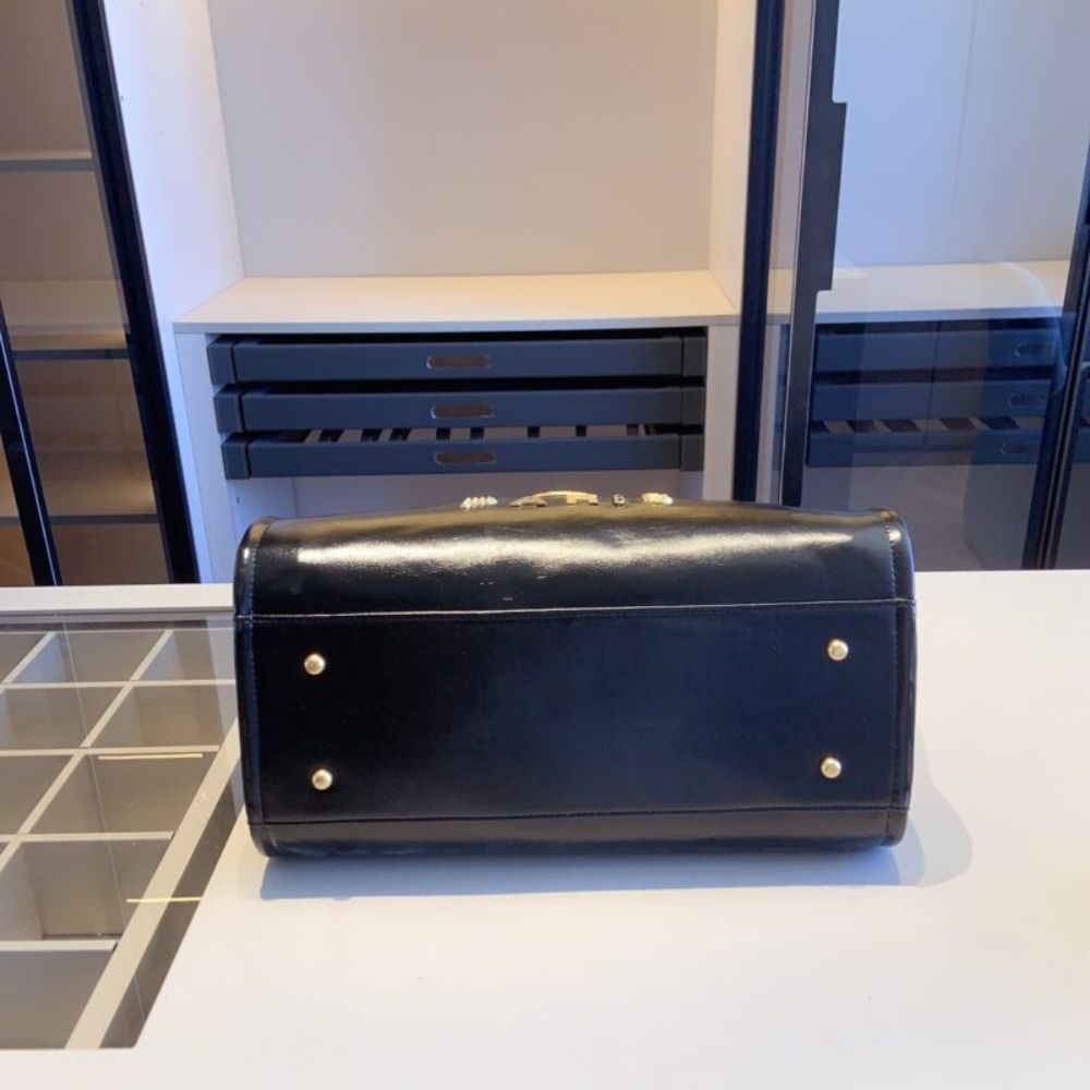 Chanel Deauville Large Shopping Bag Leather Black 15.0 Inches