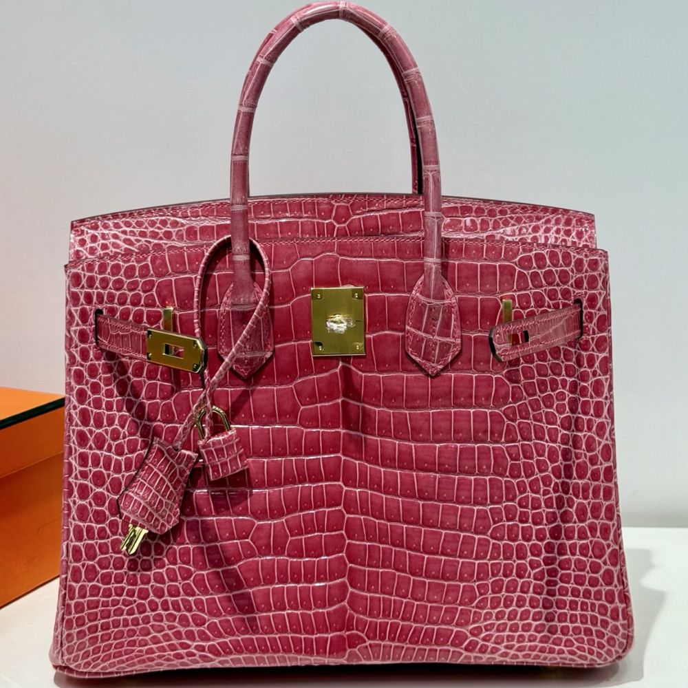 [Premium Quality] – Hermès Birkin Bag Fuchsia Crocodile 11.8 Inches