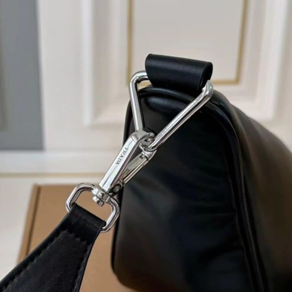 Prada Triangle Shoulder Bag Black 10.6 Inches