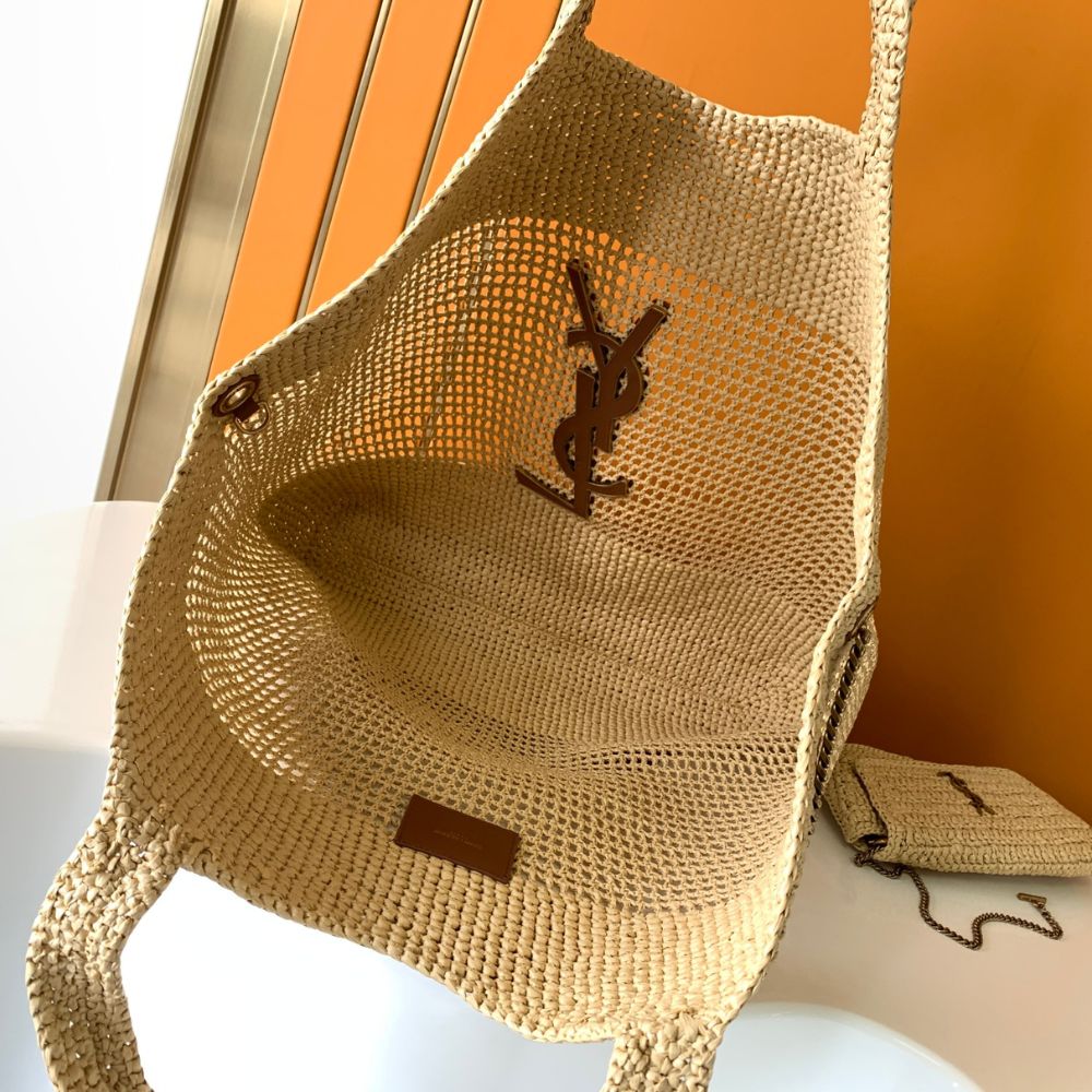 [Premium Quality] – Saint Laurent Icare Maxi Raffia Tote Bag 14.2 Inches 772191Gaaek2063