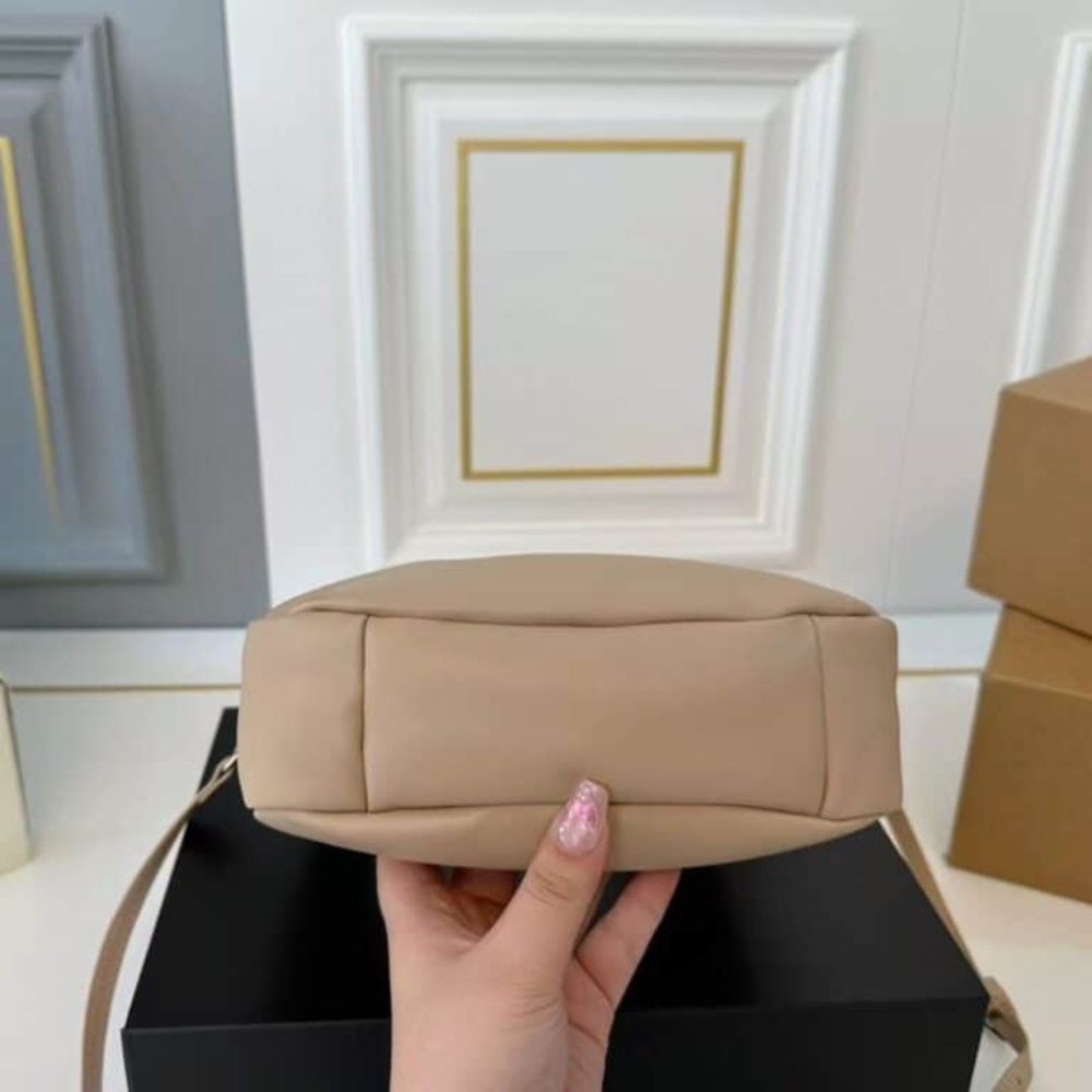 Prada Soft Padded Nappa Leather Bag Beige 8.3 Inches
