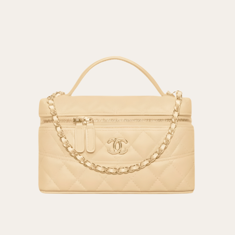 Chanel Vanity With Chain Beige 6.7 Inches