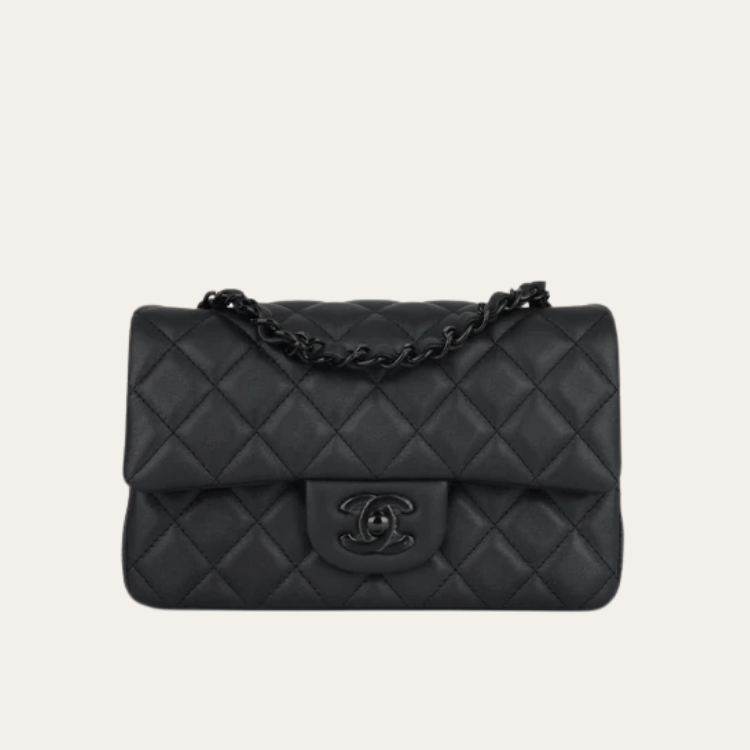 Chanel Classic Square Mini Flap Bag Black 7.9 Inches