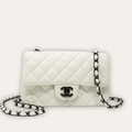 Chanel Classic Square Mini Flap Bag White 7.9 Inches