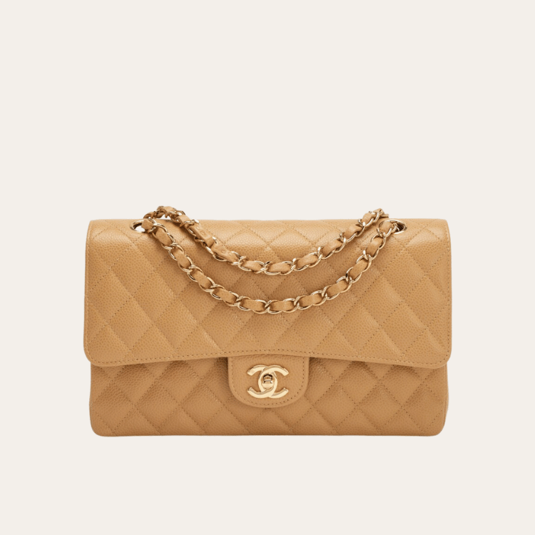 Chanel Classic Medium Flap Bag Nude 10.2 Inches