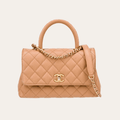 Chanel Coco Handle Flap Bag Nude 9.1 Inches