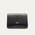 Chanel Cc Logo Maxi Flap Bag Black 13.0 Inches