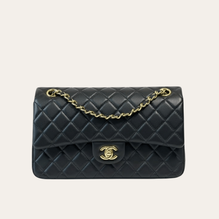 Chanel Classic Flap Bag Black 9.8 Inches