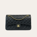 Chanel Classic Flap Bag Black 9.8 Inches