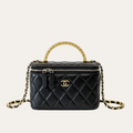 Chanel Mini Vanity Case With Top Handle Black 6.3 Inches