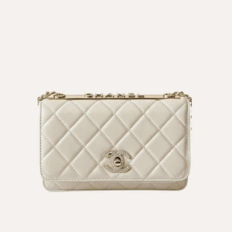 Chanel Trendy Cc Woc (Wallet On Chain) Off-White 7.5 Inches