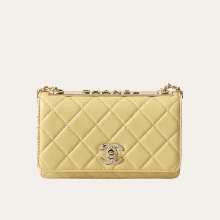 Chanel Trendy Cc Woc (Wallet On Chain) Pastel Yellow 7.5 Inches