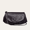 Chanel Vintage-Style Flap Bag Black 9.1 Inches