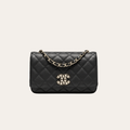 Chanel Flap Bag Woc (Wallet On Chain) Black 7.5 Inches